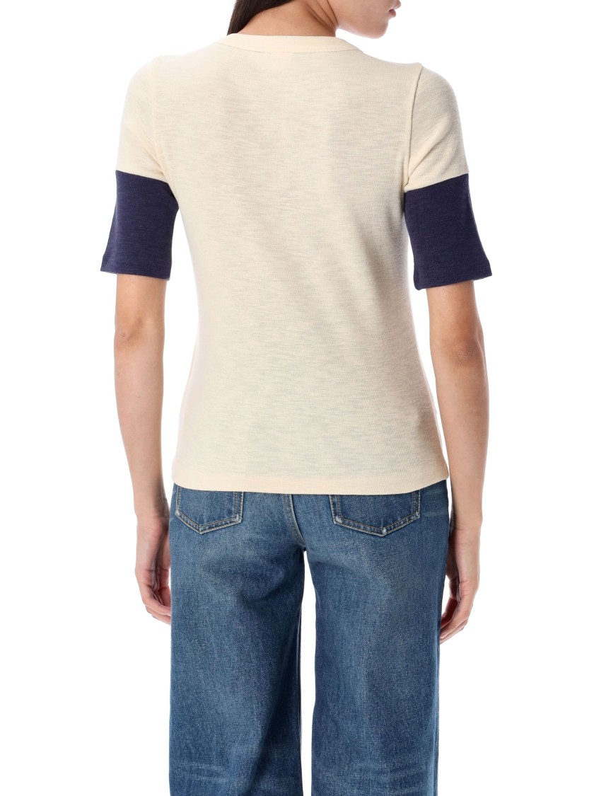 Chloé Wool And Cotton T-shirt With Logo In Neutral