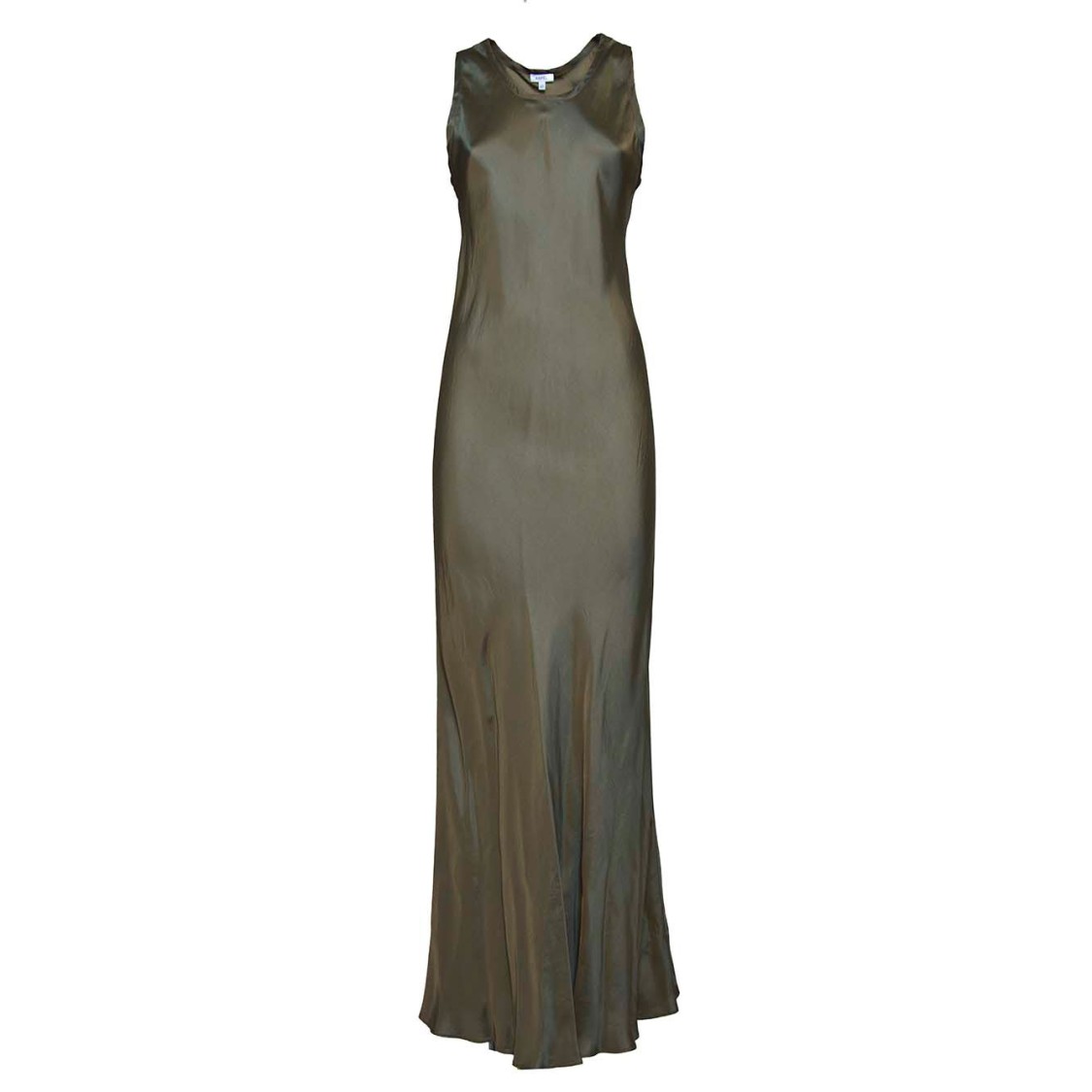 Aspesi Military Green Viscose Twill Slip Dress