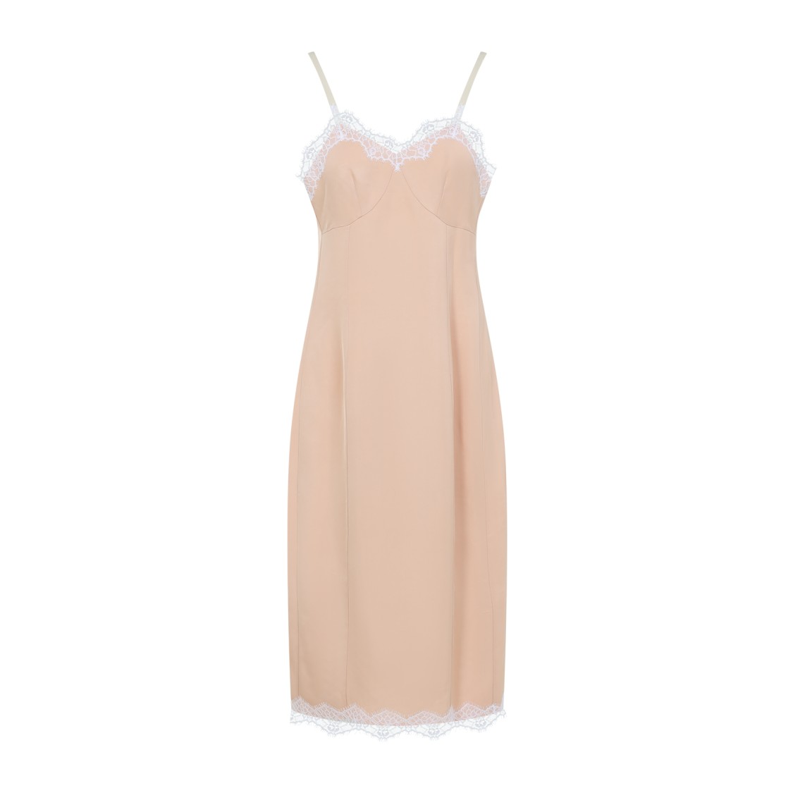 Shop Carven Lingerie Beige Viscose Midi Dress