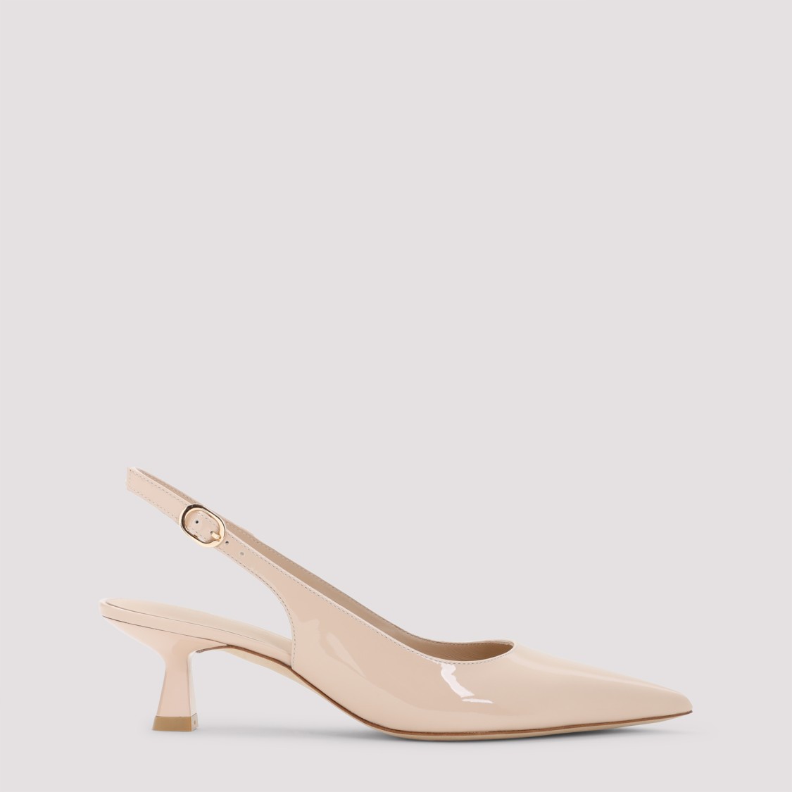 Stuart Weitzman Patent Leather Slingback Pumps With 5cm Heel In Neutral