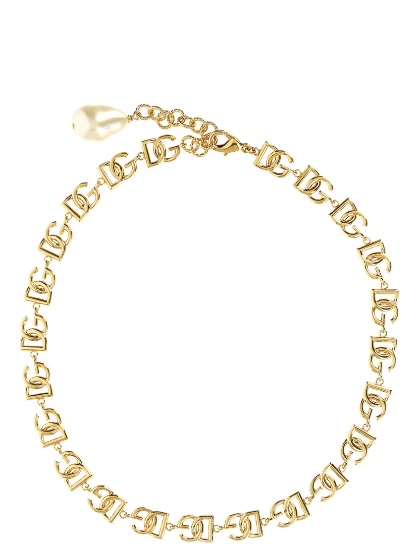Dolce & Gabbana Multilogo Necklace In Gold