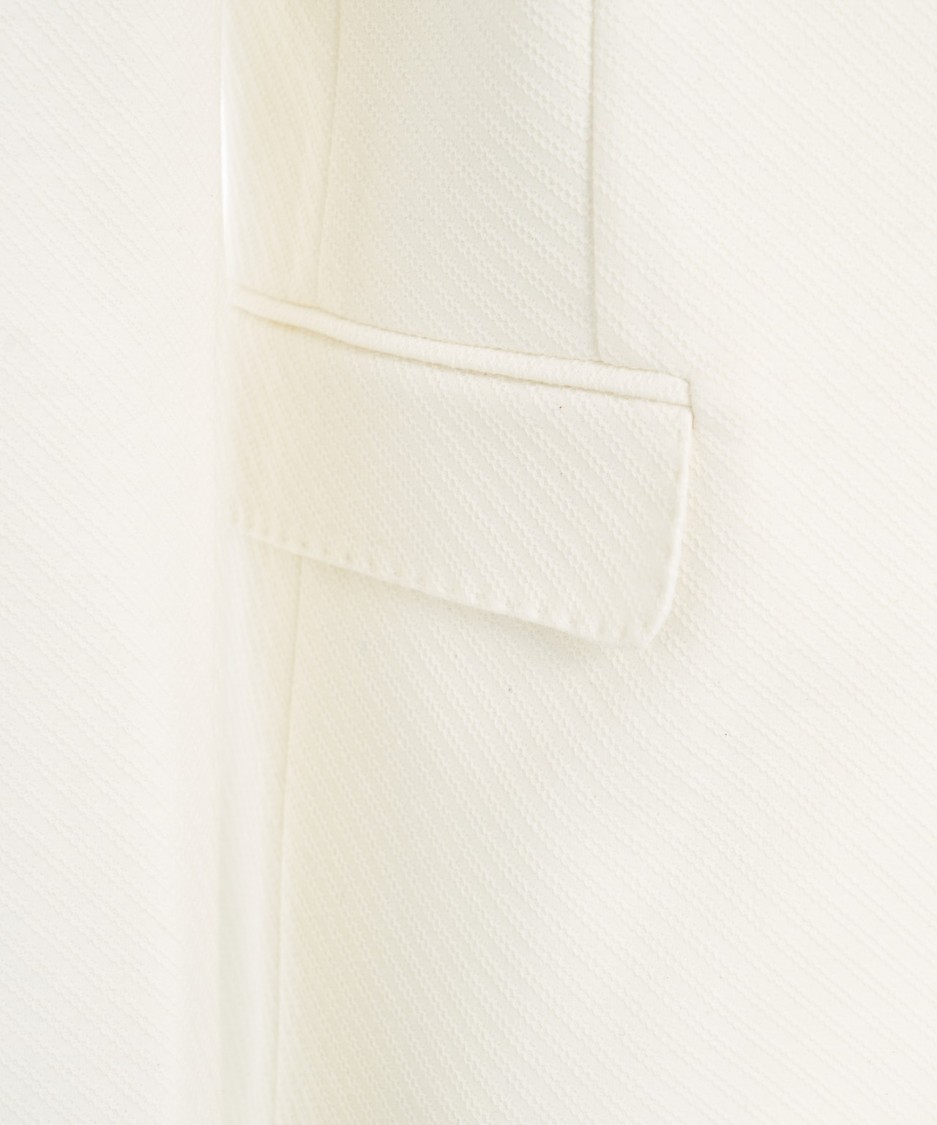 Bharnaba Tailored White Single-breasted Blazer With Notched Lapels