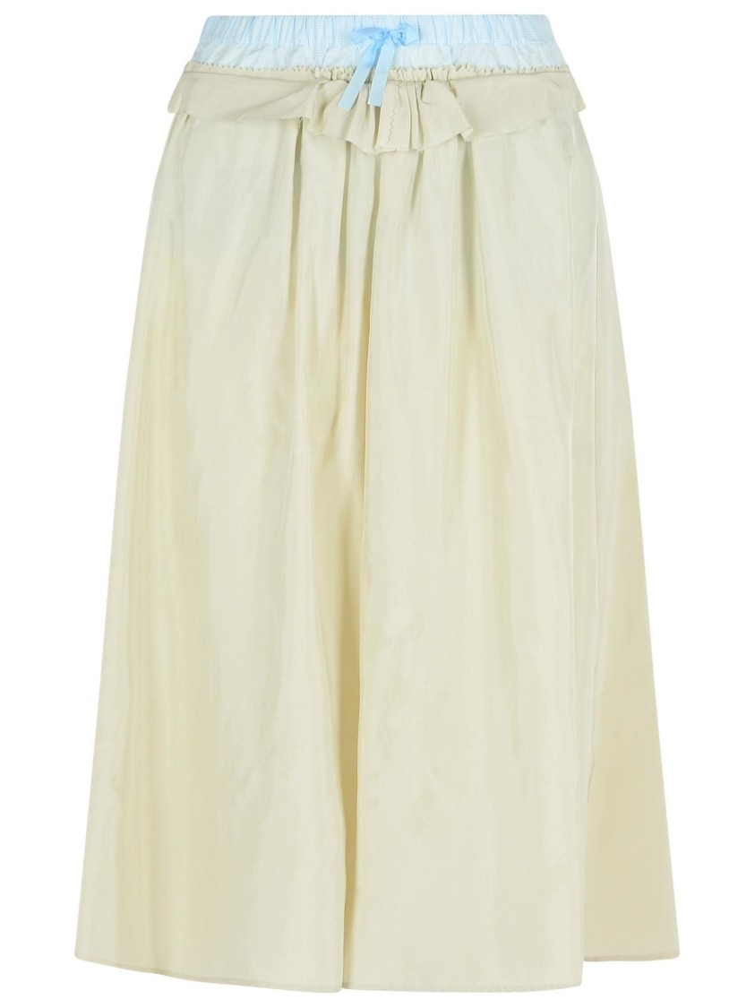 Maison Margiela Viscose Midi Skirt With Contrasting Waistband