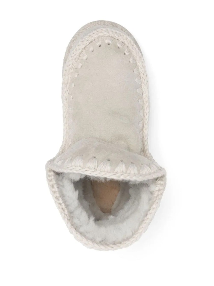 Mou Casual Ankle Boots With Decorative Stitching In Gray