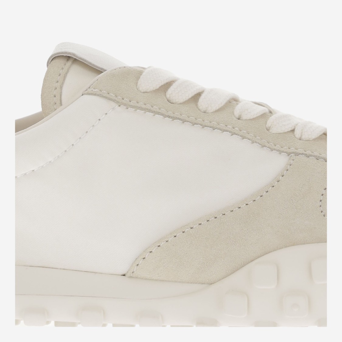 Jil Sander Women White Leather And Suede Moon Sneakers In Neutrals