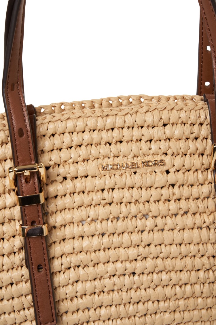 Shop Michael Kors Small Straw Shopper 'isa'
