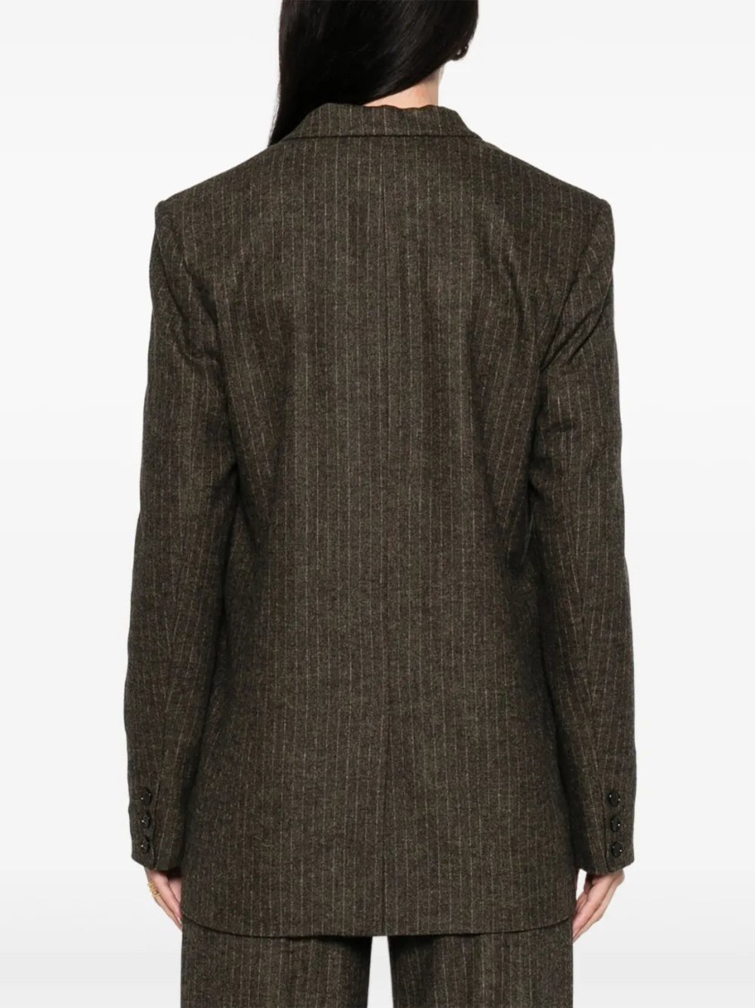 Isabel Marant Pinstripe Single-breasted Blazer In Black