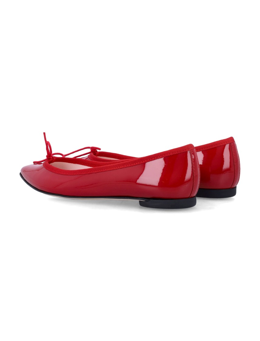 Shop Repetto Pointy Toe Ballet Flats With Glossy Finish In Red