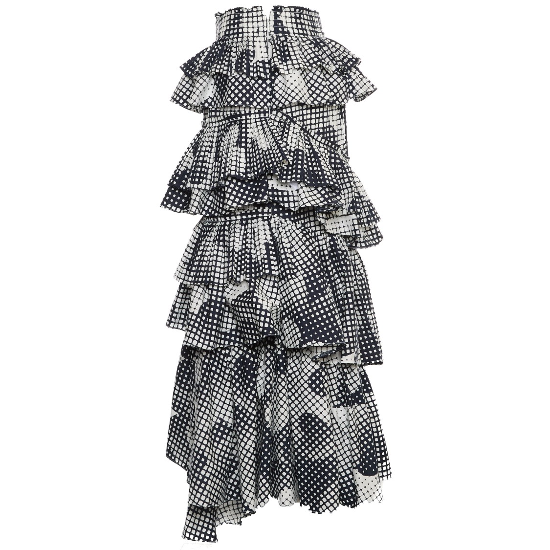 Essentiel Antwerp Tiered Ruffle Skirt With Checkered Pattern