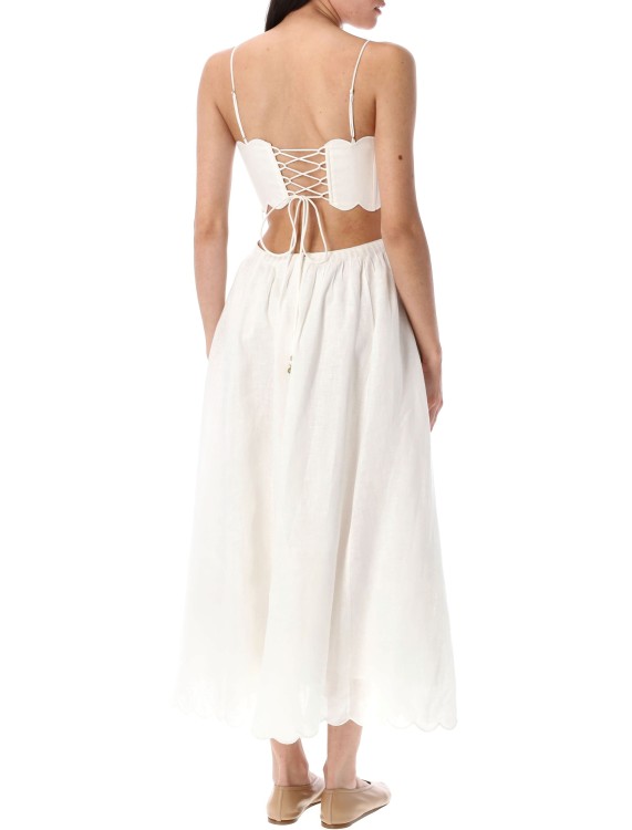 Zimmermann Rhiannon Scallop Midi Dress in White | THE LIST