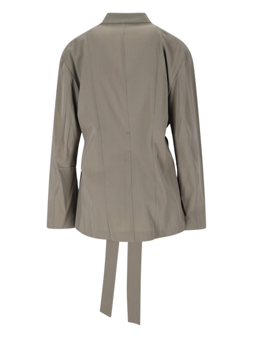 SETCHU SETCHU DOUBLE-BREASTED CONVERTIBLE BLAZER – BEIGE 