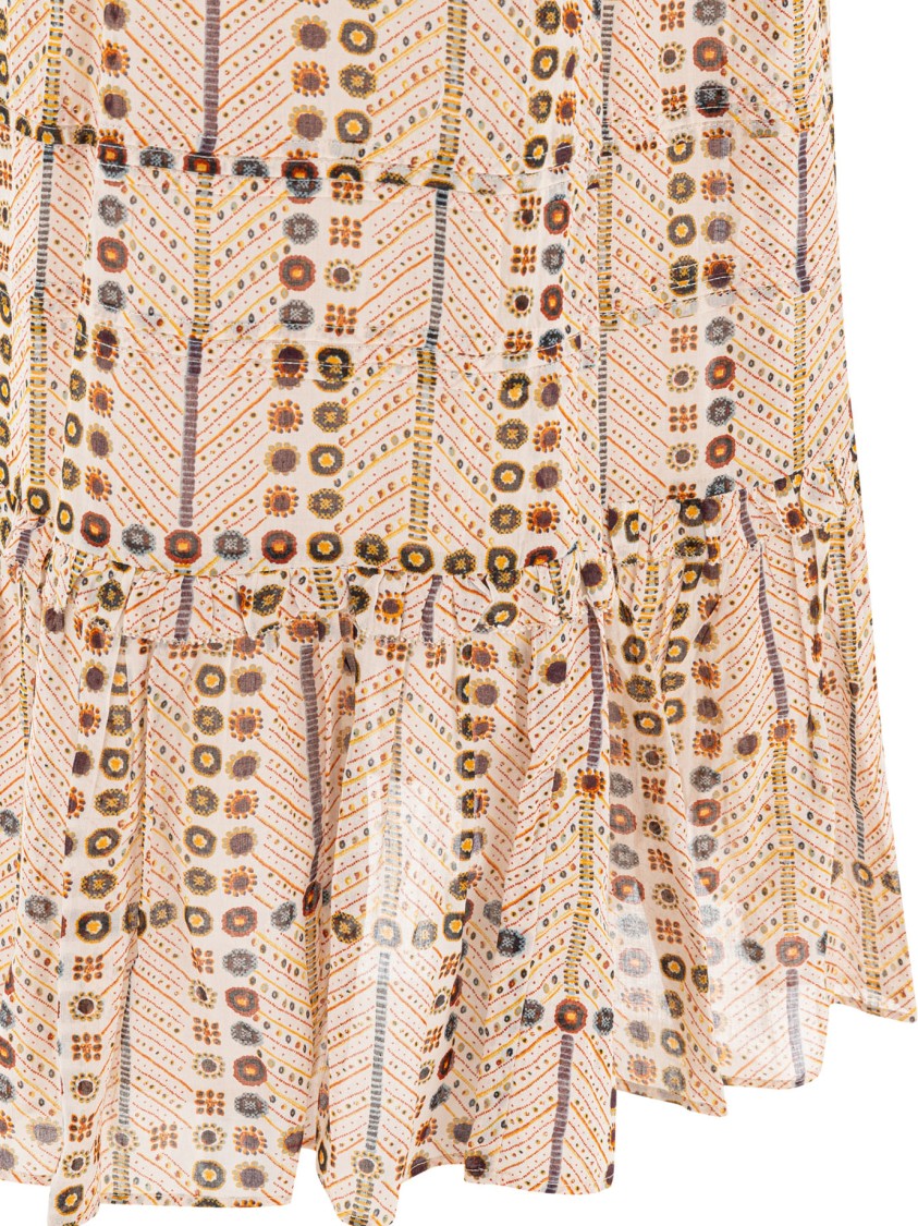 Isabel Marant Étoile Tiered Beige Skirt With Ruffled Hems In White