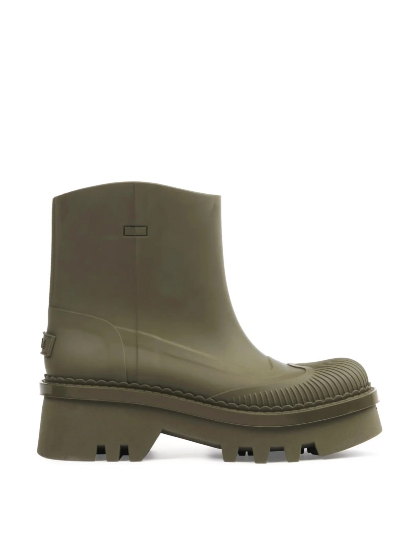 Chloé Raina Grape Leaf Rain Boots In Gray