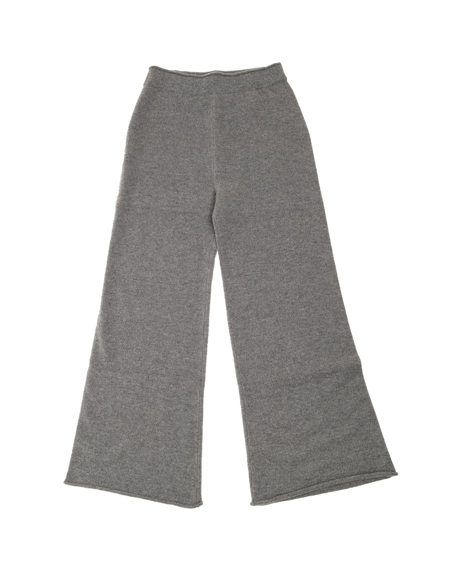 Outerknown High-rise Knit Pants With Relaxed Wide Leg In Gray