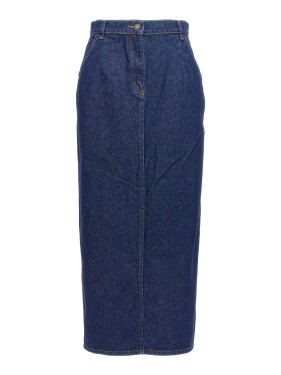 スカート Magda Butrym Long Denim Skirt With Back Split Magda Butrym Long Denim Skirt With Back Split | THE LIST