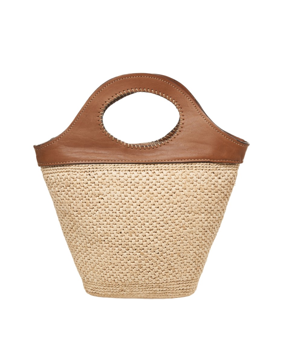 AFAR AFAR HANDMADE RAPHIA AND LEATHER ASIZA SMALL HANDBAG