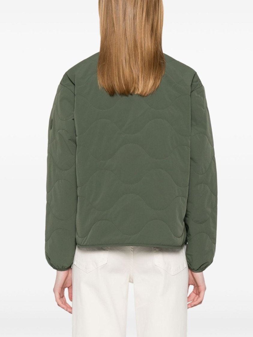 Save The Duck Quilted Green Jacket With Relaxed Silhouette In Green