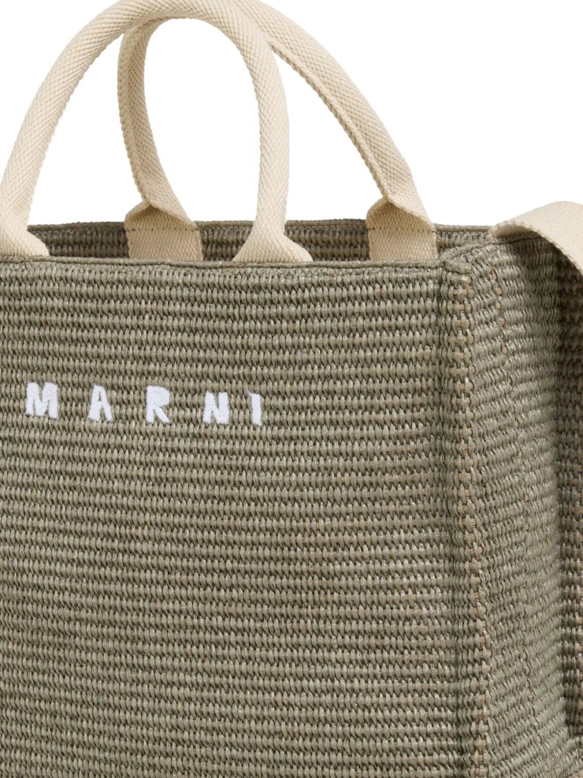 Shop Marni Small Raffia Tote Bag