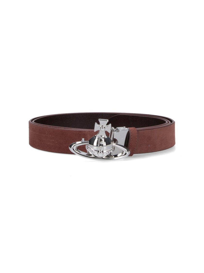 Vivienne Westwood Reversible Brown Suede And Black Leather Belt In Brown