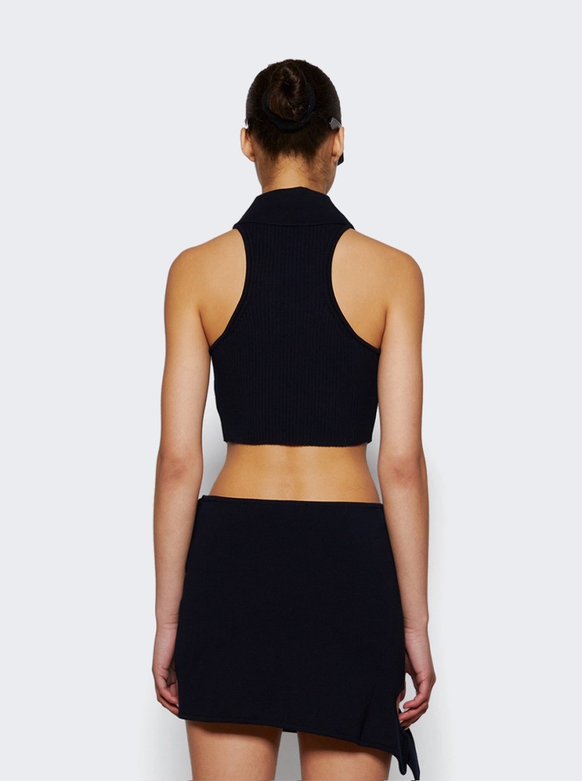Courrèges Courreges Scuba Knit Tank Top In Blue