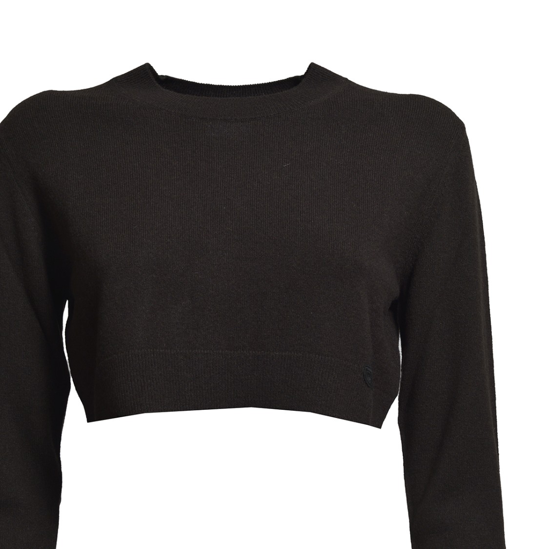 Shop Patou Wool Cashmere Cropped Sweater - Chocolate