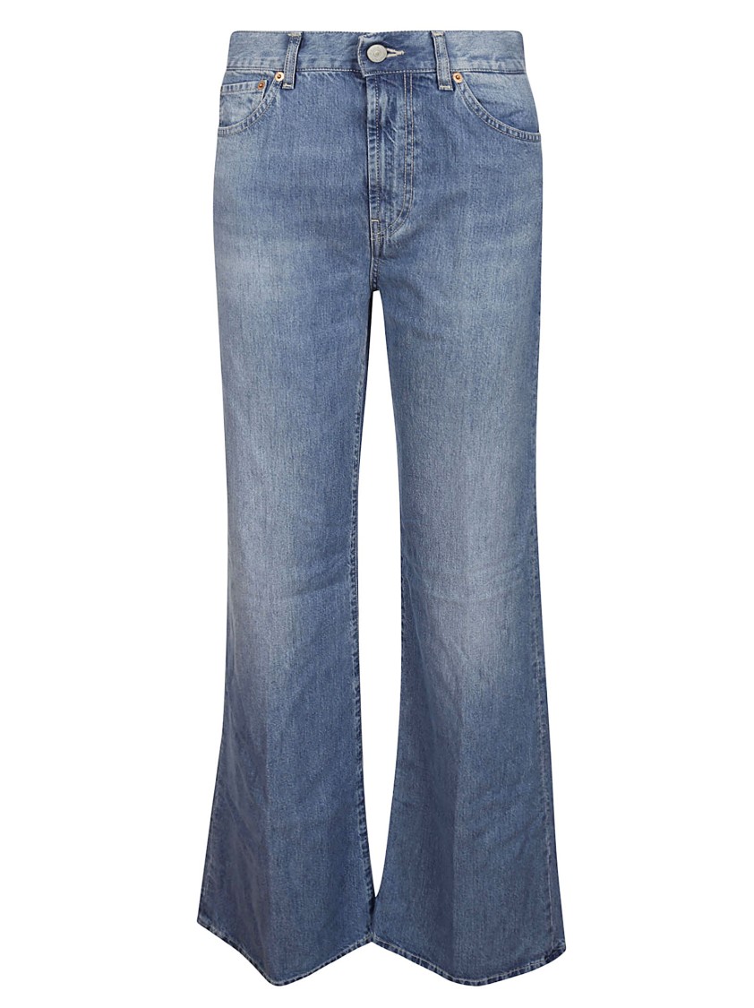 Dondup Five-pocket Wide Leg Jeans With Regular Waist In Blue