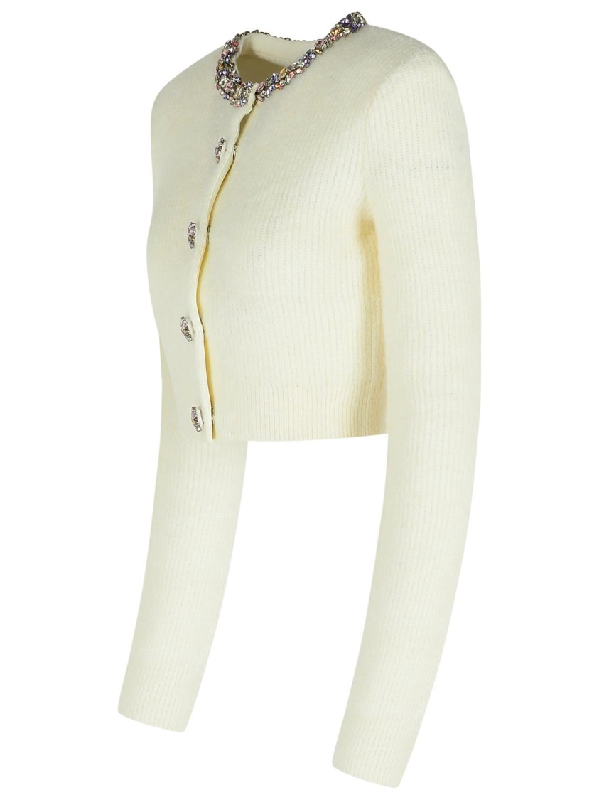 Self-portrait Cream Alpaca Blend Cardigan In Neutral