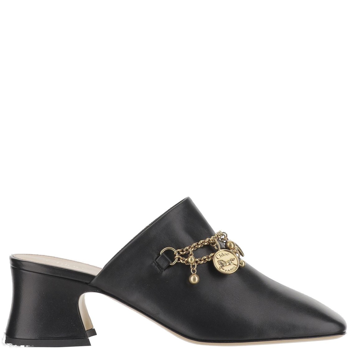 Chloé Leather Mules With Charms In Black