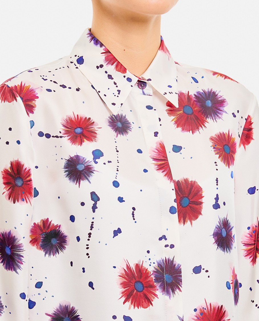 Gabriela Hearst Floral-print Front Button Blouse With Classic Collar