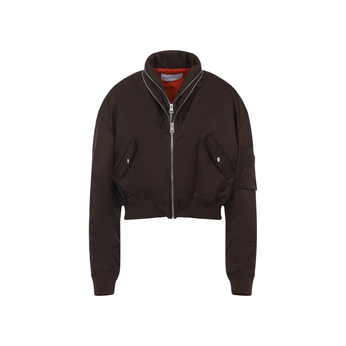Givenchy Brown Polyamide Jacket In Black