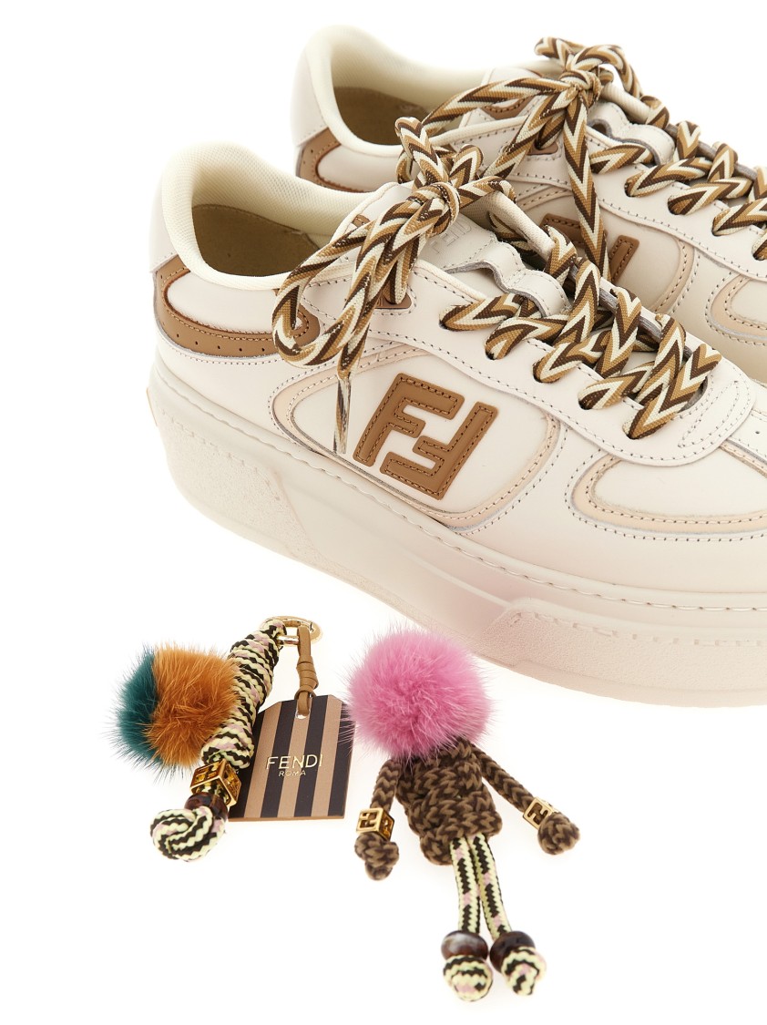 Fendi Match Platform Sole Sneakers Charms In Neutral