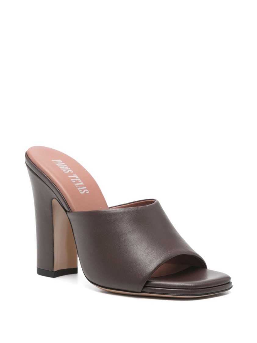 PARIS TEXAS PARIS TEXAS OPEN-TOE MULES WITH WIDE STRAP AND HIGH BLOCK HEEL