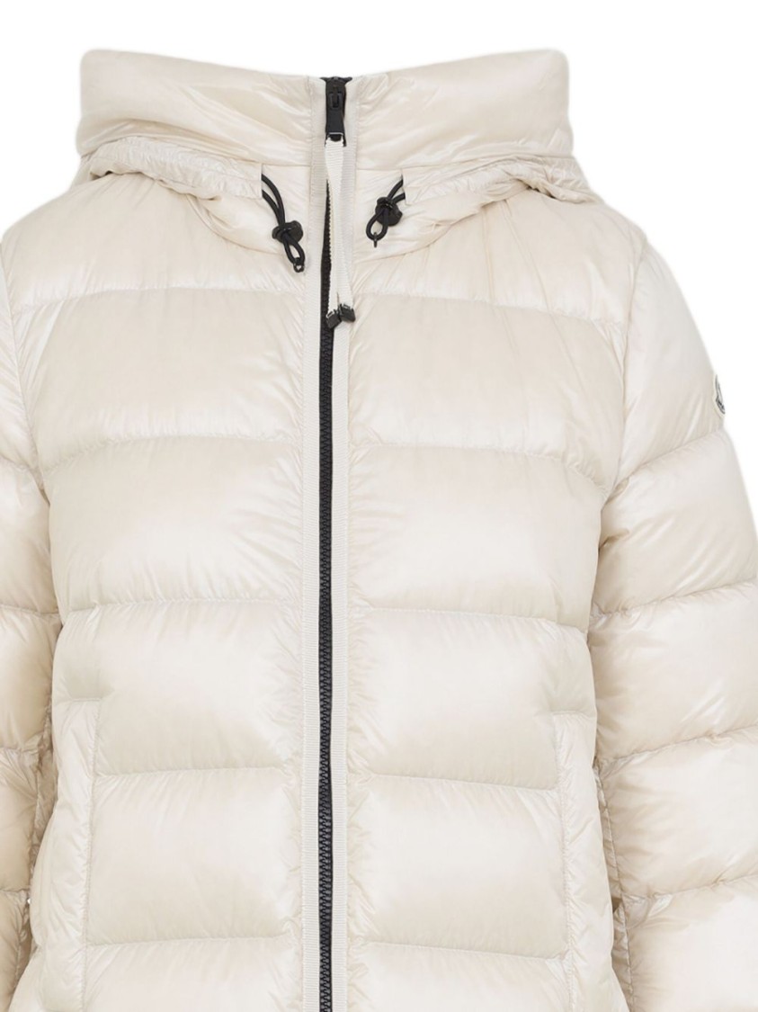Moncler Suyenne Light Beige Polyamide Long Parka In White