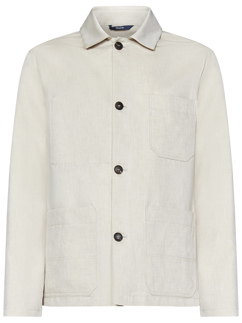 Drumohr Beige Button-up Shirt With And Textured Detail