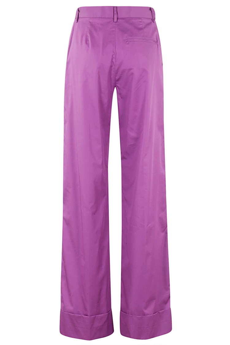 The Andamane Amethyst Satin Cotton High-waisted Trousers In Purple