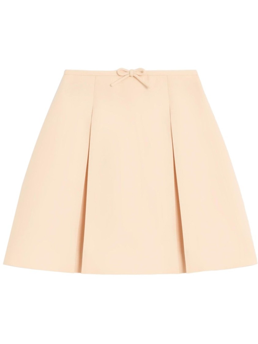 Valentino Womens Betulla Bow Pleated Wool-silk Woven Mini Skirt