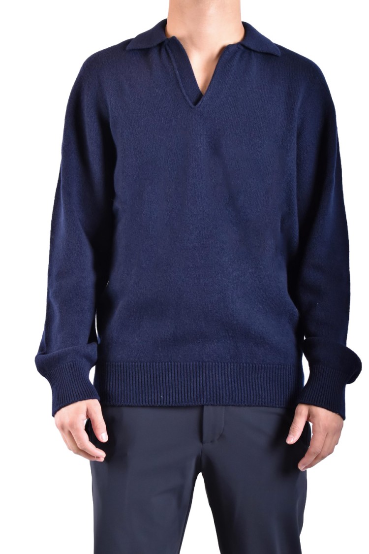 Laneus Relaxed Fit Polo Knitwear In Luxurious Wool-cashmere Blend