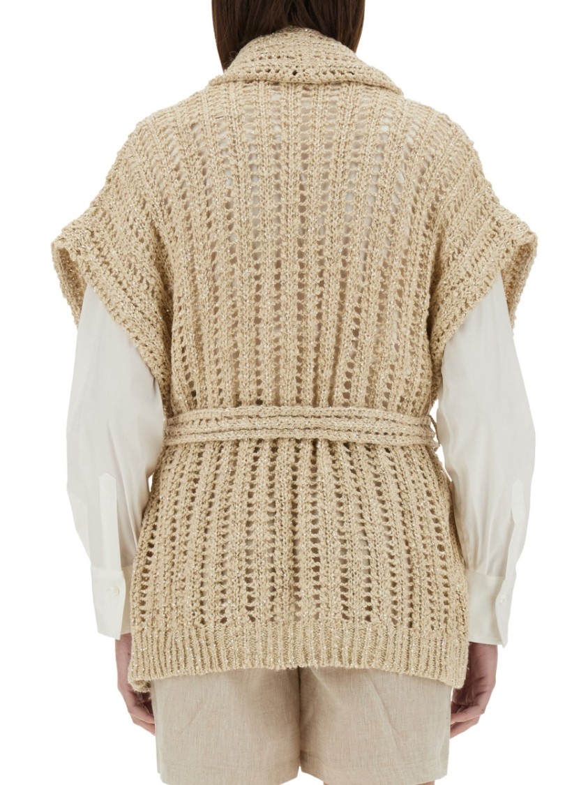 Brunello Cucinelli Cardigan Dazzling Sweaters And Cardigans Beige In Neutrals