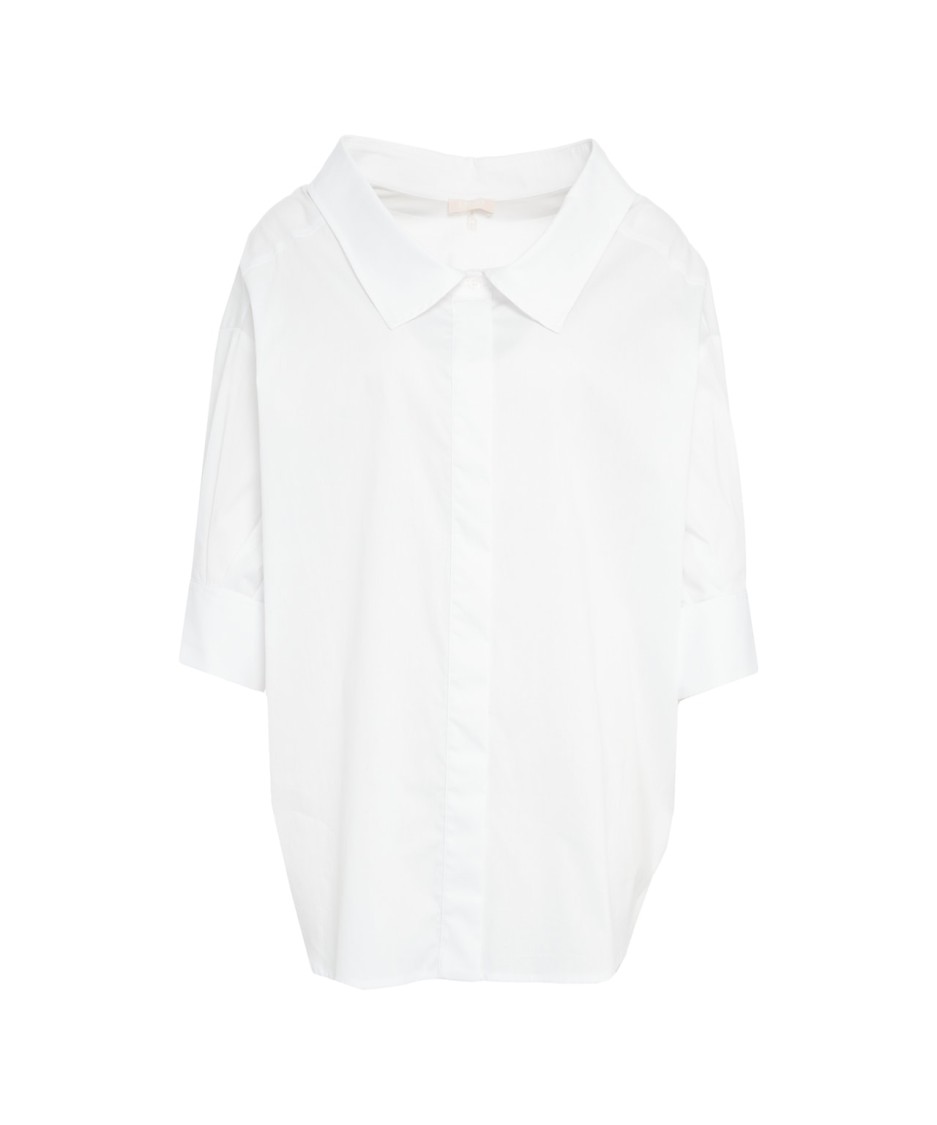 LIU •JO LIU JO POPLIN SHIRT WITH CONCEALED BUTTON FRONT