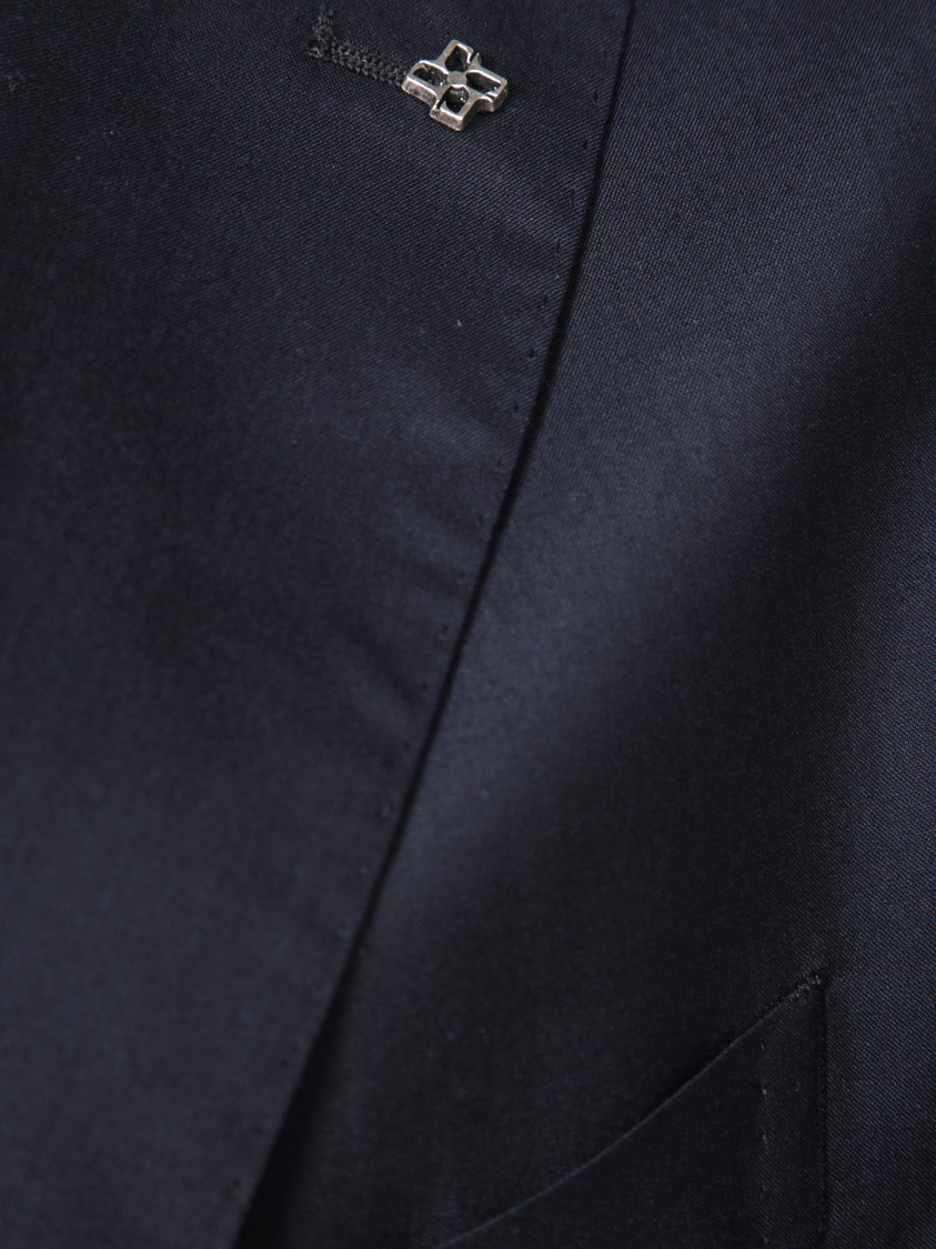 Shop Tagliatore Two-button Blazer In Silk-wool Blend In Blue