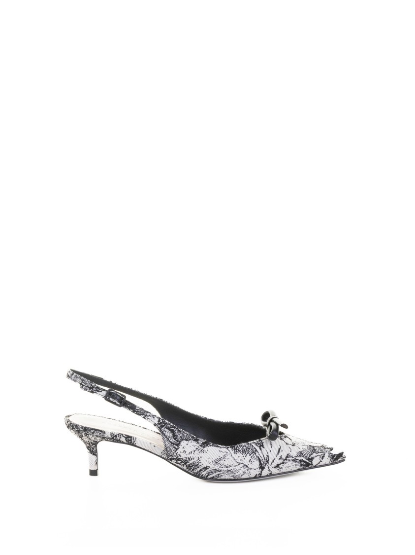 Roberto Festa Pointed-toe Slingback Pumps In Jacquard Fabric
