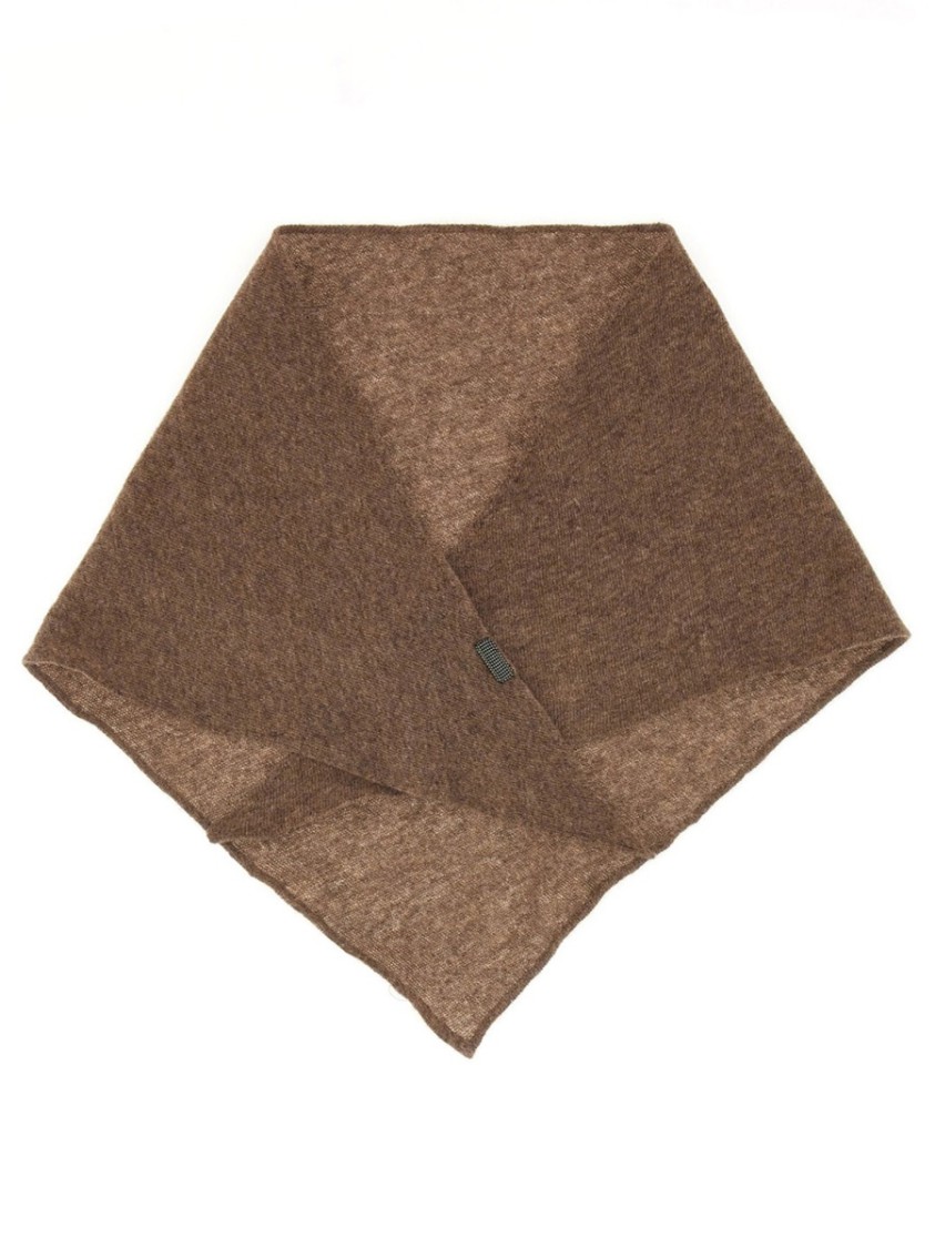Brunello Cucinelli Cashmere Scarf With Necklace In Brown