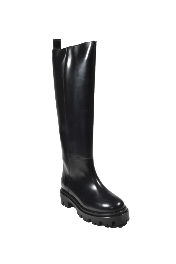 Isabel Marant Black Leather Cener Boots In Black