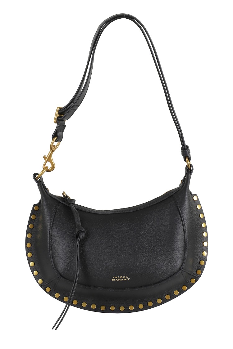 Isabel Marant Oskan Moon Studded Shoulder Bags In Black