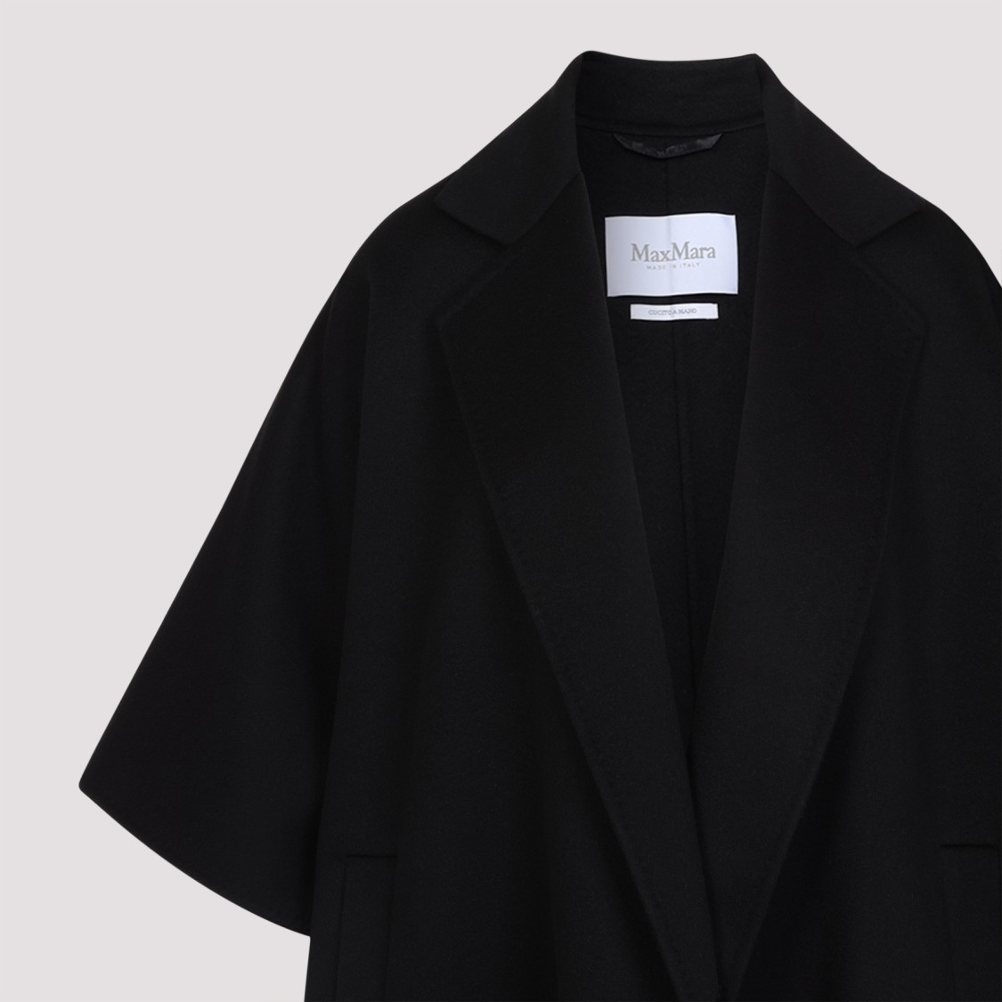 Shop Max Mara Relaxed Silhouette Long Coat In Camel Hair In Black
