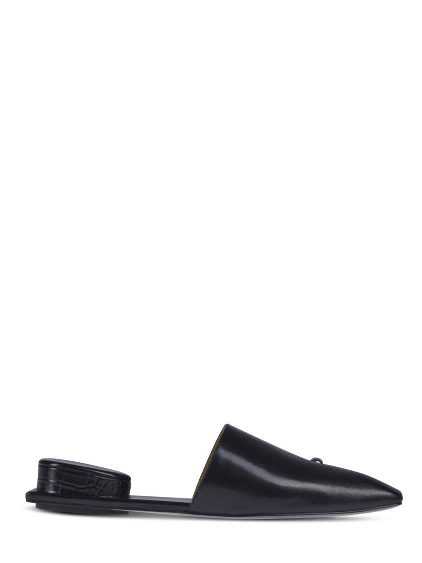 Tory Burch Pointed Toe Pierced Mule In Black