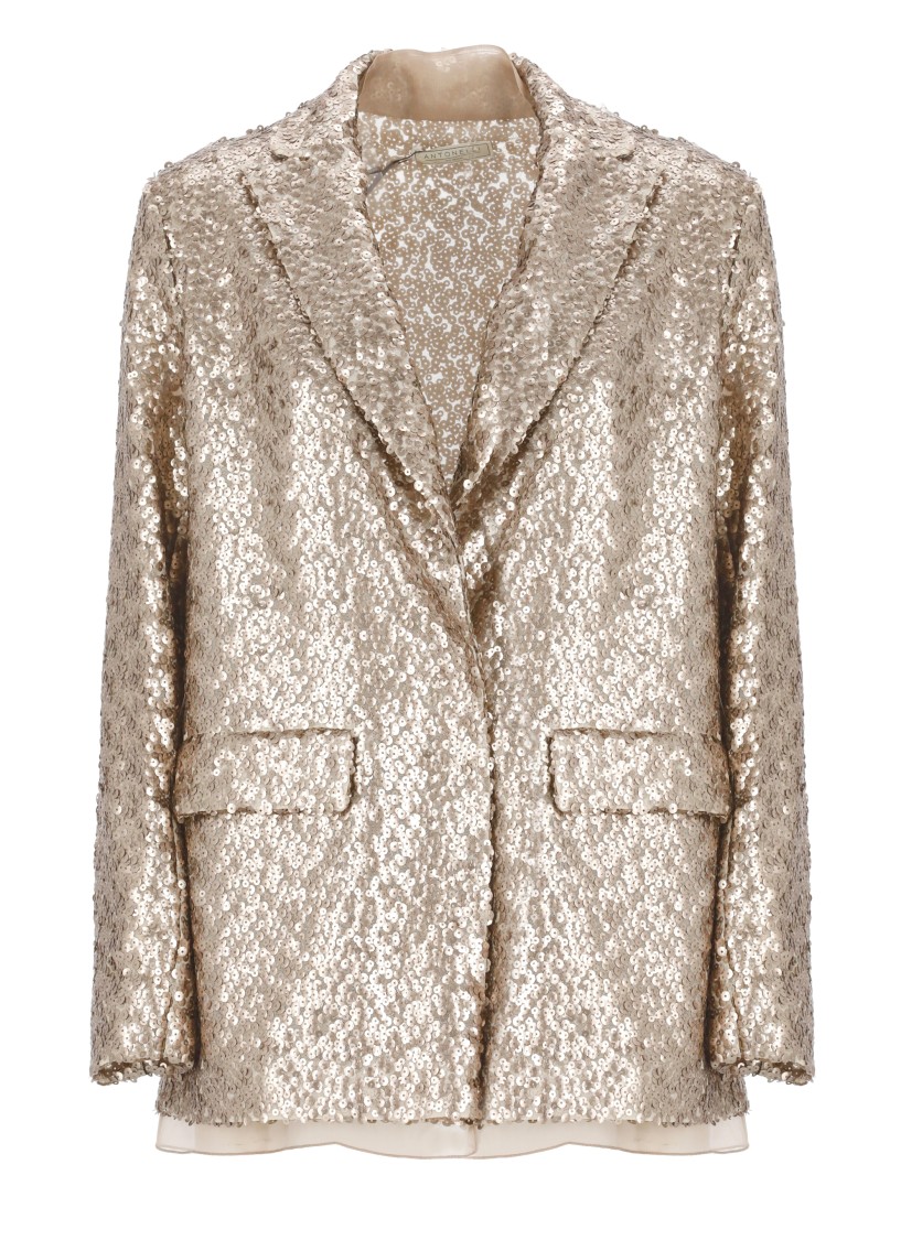Antonelli All-over Paillettes Gold Blazer