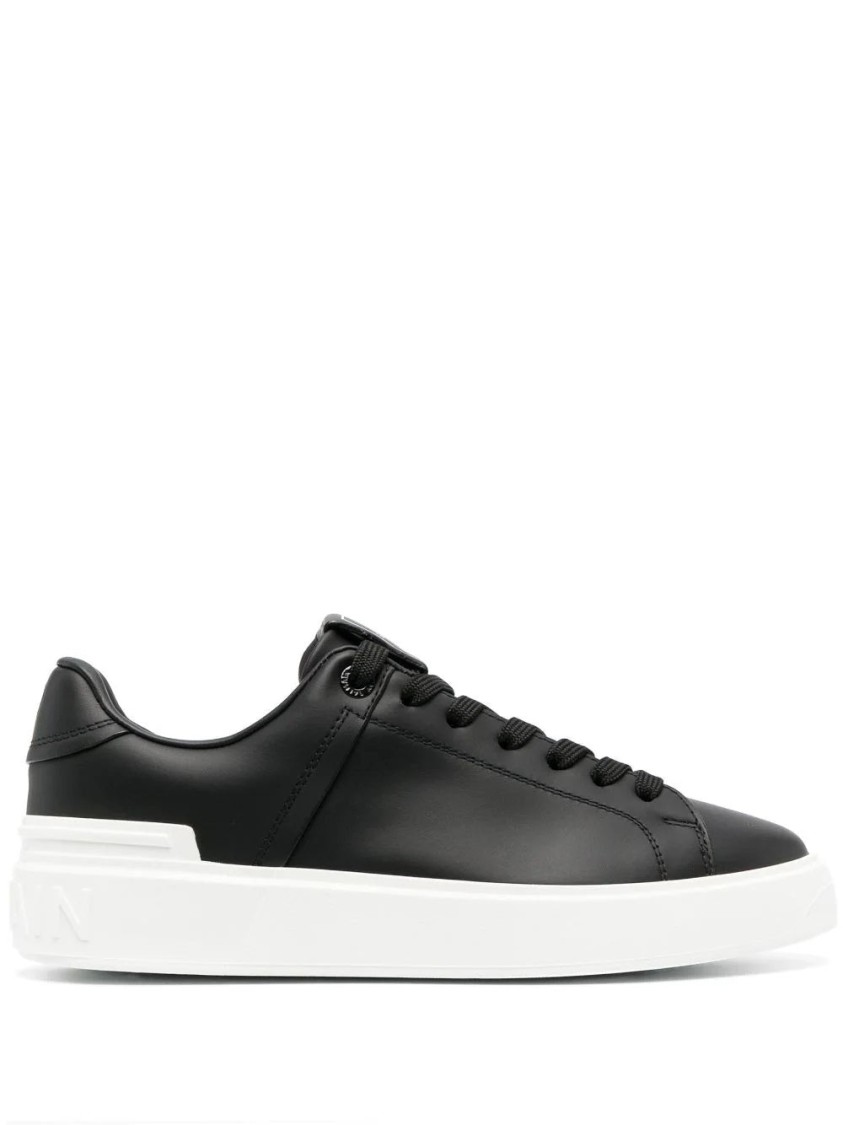 Balmain B Court-calfskin Sneaker In Black