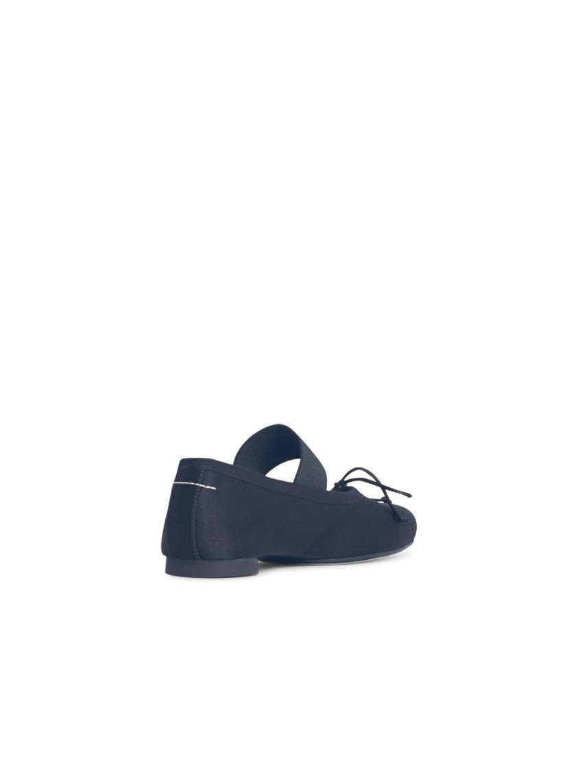 Shop Mm6 Maison Margiela Mm6 By Maison Margiela Black Polyester Ballet Flats