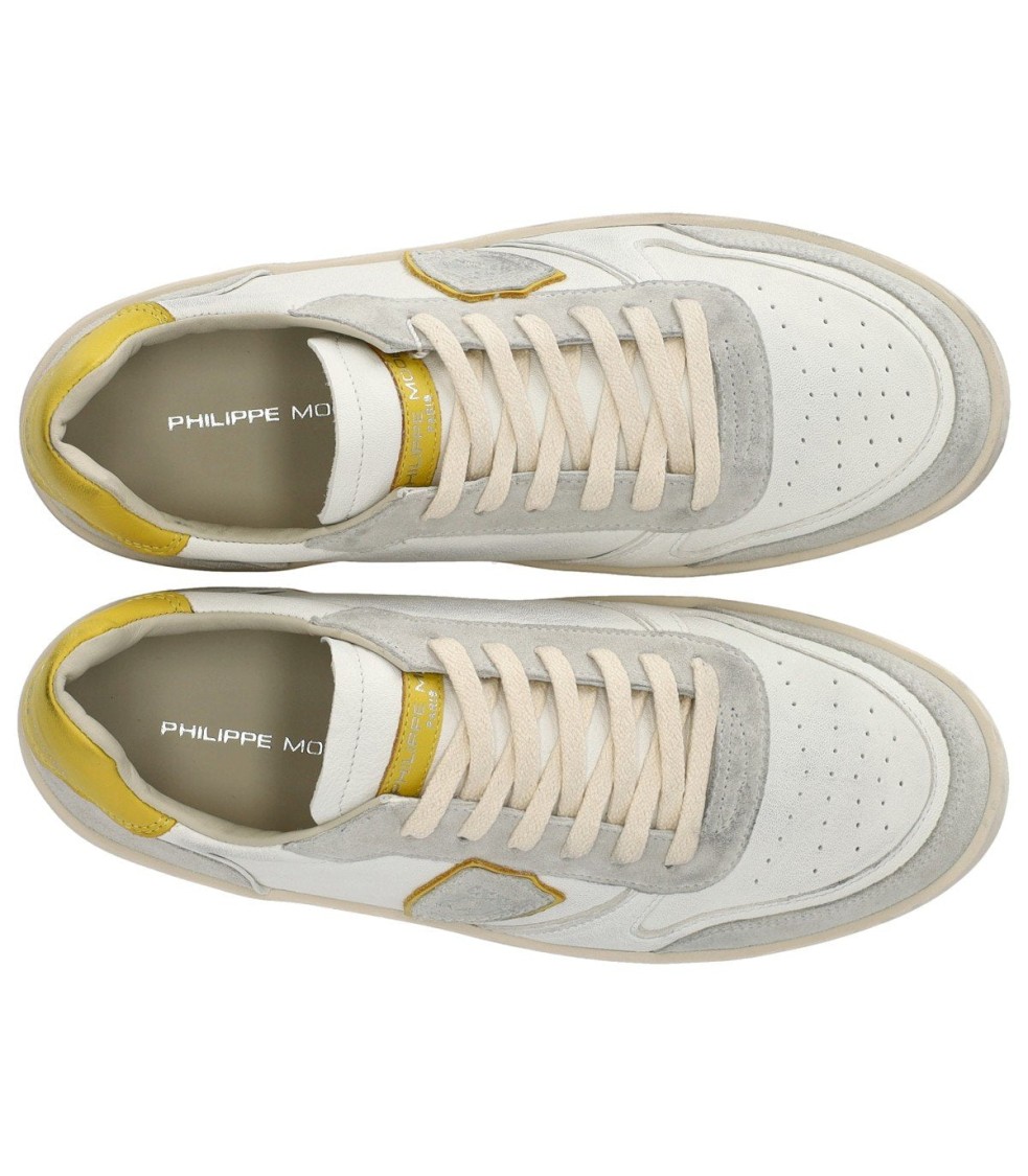 Philippe Model Nice White Yellow Sneaker In White